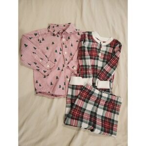 Children's Place Kids Christmas Tree Shirt & Pajamas 18-24M Red Green Plaid